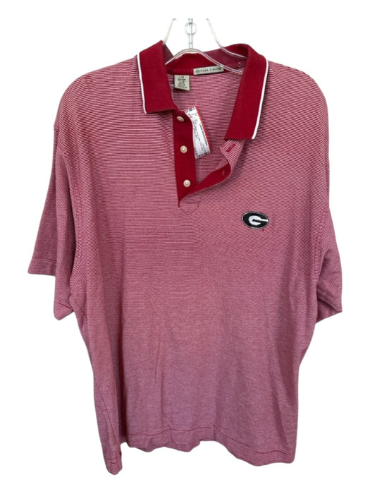 Cutter & Buck Size L Red & White Pima Cotton UGA Men's Polo L