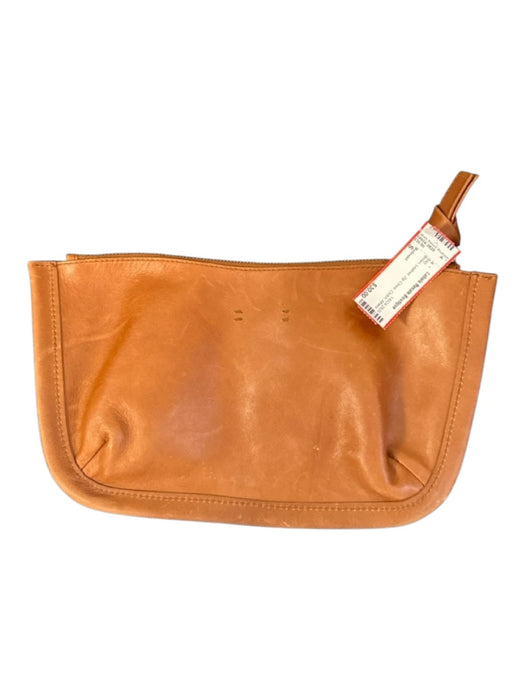 Madewell Brown Leather Zip Close Clutch Bag Brown / S