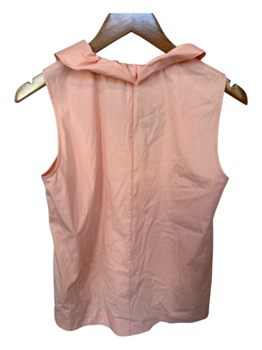 Lafayette 148 Size S Peach Cotton Blend Sleeveless Ruffle Collar Top Peach / S