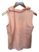 Lafayette 148 Size S Peach Cotton Blend Sleeveless Ruffle Collar Top Peach / S