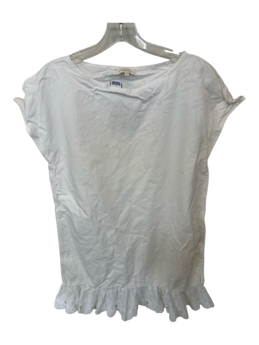 Ann Mashburn Size M White Cotton Short Sleeve Lace Trim Dress White / M