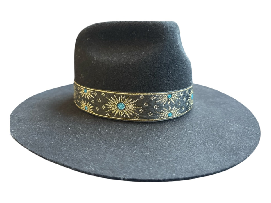 Lack of Color Black & Blue Wool Starburst Wide Brim Hat Black & Blue / S