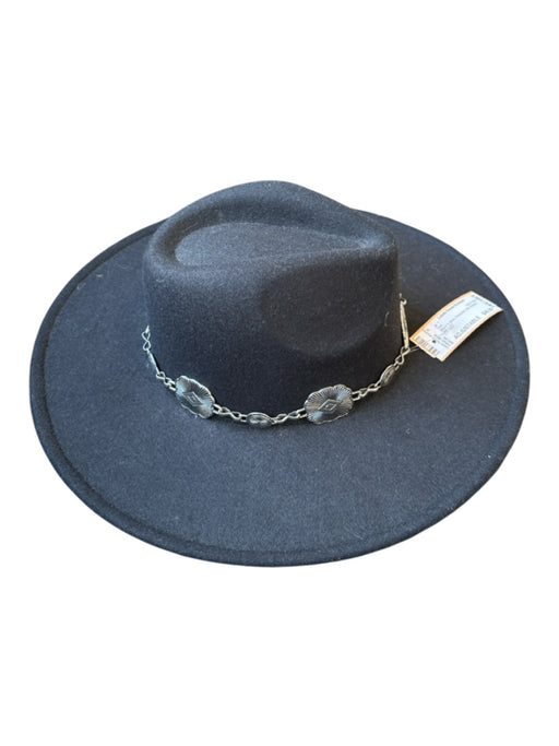 Black & Silver Polyester Felt Western Hat Black & Silver / ADJUSTABLE