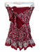 Sea New York Size XS Red & White Cotton Strapless Bandana Print Smocked Dress Red & White / XS