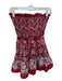 Sea New York Size XS Red & White Cotton Strapless Bandana Print Smocked Dress Red & White / XS