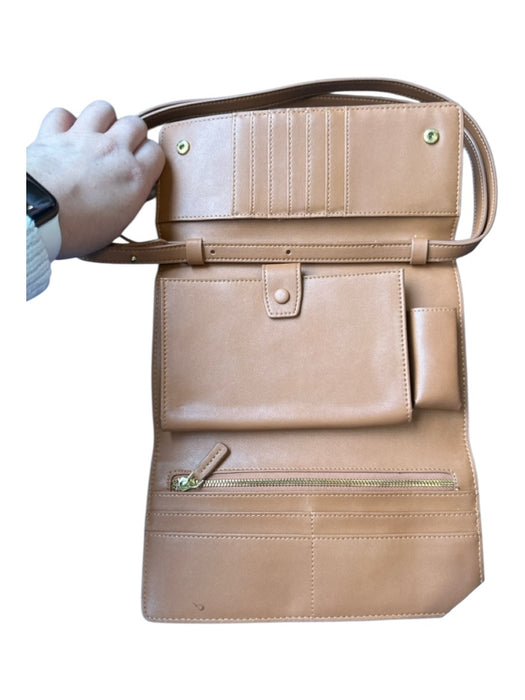 JW PEI Brown Vegan Leather Front Flap Crossbody Rectangle Bag Brown / S