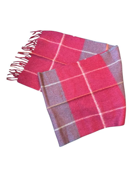 Nordstrom Red & Purple Cashmere Plaid Fringe scarf Red & Purple / One Size