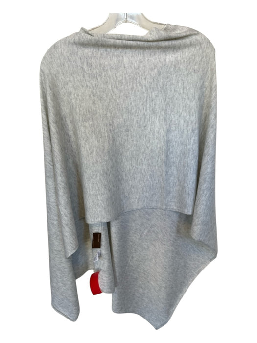Kerisma Light Gray Wool Blend Heathered Shawl Light Gray / One Size