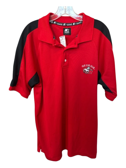 Starter Size M Red & Black Polyester UGA Athletic Men's Polo Red & Black / M