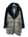 Heurueh Size XL Black & Brown Nylon Faux Fur Animal Print Puffer Coat Black & Brown / XL
