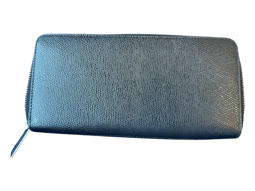 Tumi Black Leather Pebbled Zip Around SHW Wallets Black