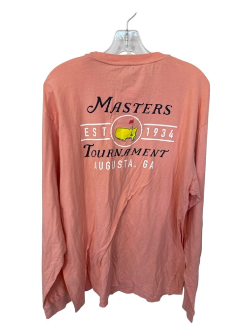 Masters Size L Peach & White Cotton Masters Logo Golf Men's T-Shirt Peach & White / L