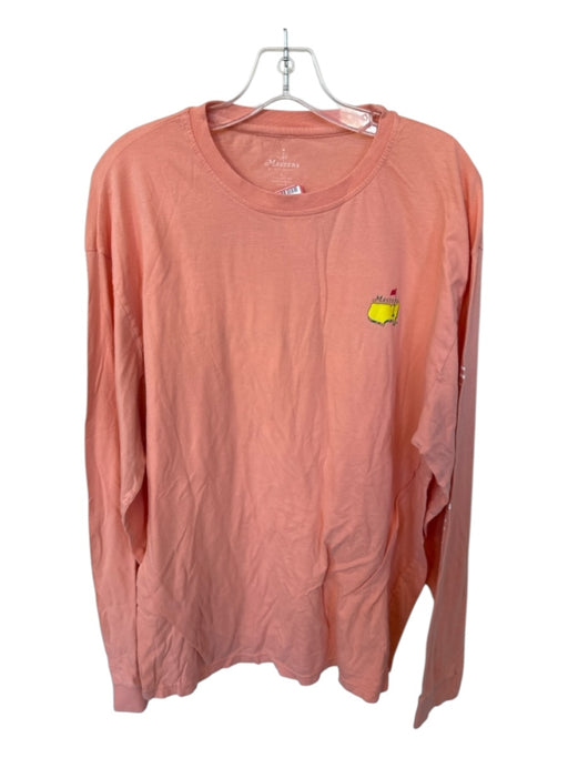 Masters Size L Peach & White Cotton Masters Logo Golf Men's T-Shirt Peach & White / L
