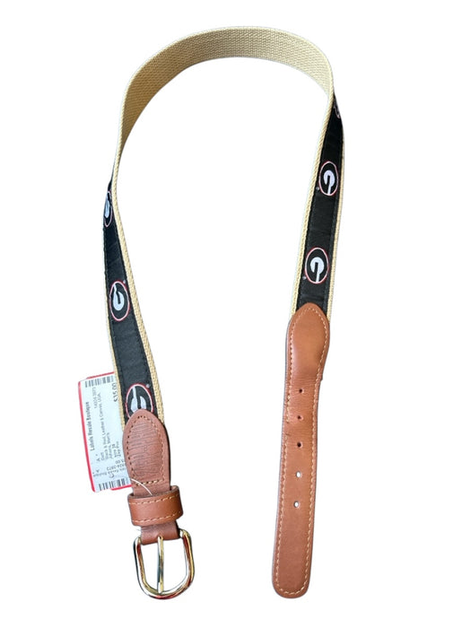 Zep Pro Black & Red Leather & Canvas UGA Men's Belt Black & Red