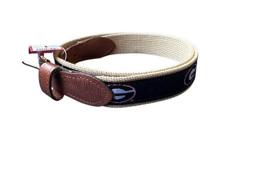 Zep Pro Black & Red Leather & Canvas UGA Men's Belt Black & Red