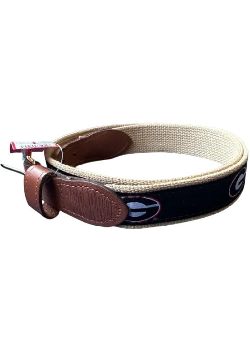 Zep Pro Black & Red Leather & Canvas UGA Men's Belt Black & Red