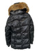 S13 New York Size Est M Black & Brown Nylon Down Fill Removable Hood Puffer Coat Black & Brown / Est M