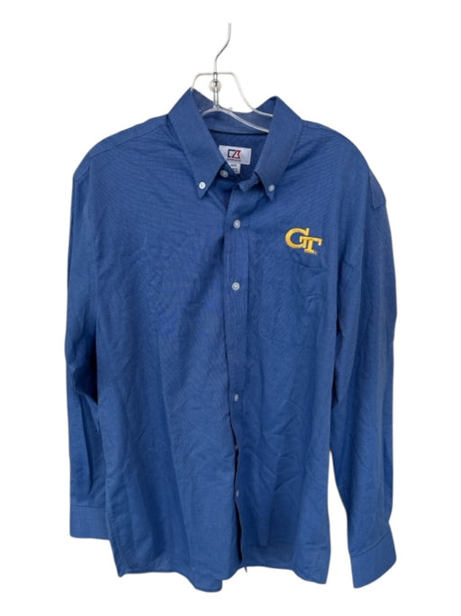 Cutter & Buck Size M Blue & Yellow Cotton Georgia Tech logo Button Down Shirt Blue & Yellow / M