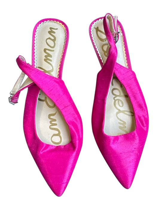 Sam Edelman Shoe Size 7 Magenta Canvas Kitten Heel Pointed Toe Buckle Pumps Magenta / 7