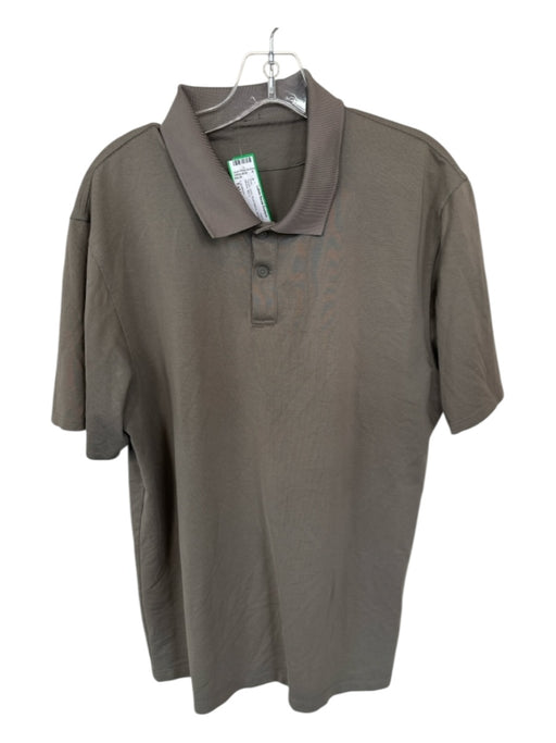 Lululemon Size Est L Taupe Solid Athletic Men's Polo Taupe / Est L