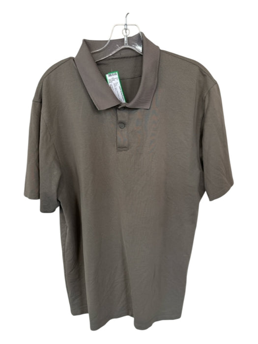 Lululemon Size Est L Taupe Solid Athletic Men's Polo Taupe / Est L