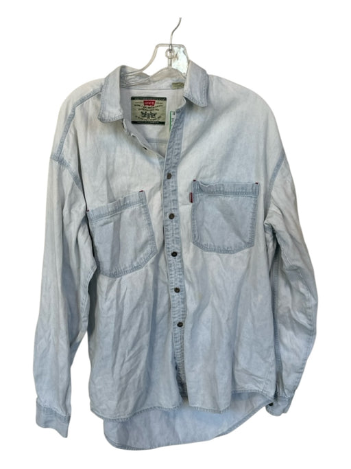 Levi's Vintage Size M Light Wash Cotton Denim Button Down Men's Shirt Light Wash / M