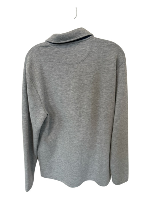 Johnnie-O Size M Gray & Navy Print Knit Buttons Men's Jacket Gray & Navy Print / M