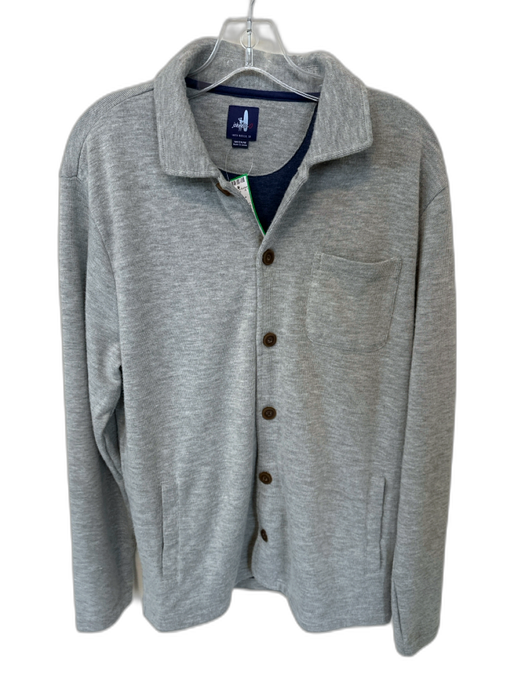 Johnnie-O Size M Gray & Navy Print Knit Buttons Men's Jacket Gray & Navy Print / M