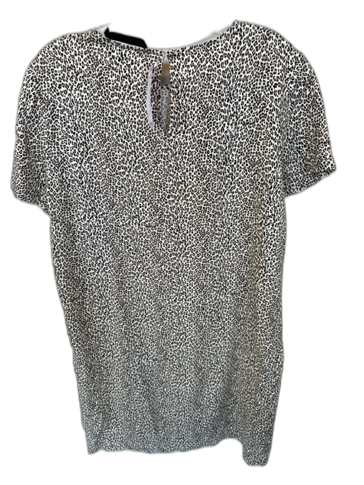 Jenni Kayne Size S Brown & Tan Viscose Short Sleeve Animal Print Dress Brown & Tan / S