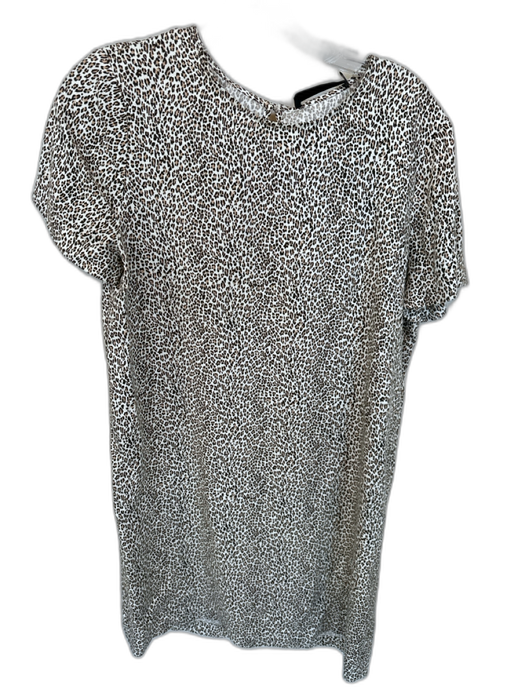 Jenni Kayne Size S Brown & Tan Viscose Short Sleeve Animal Print Dress Brown & Tan / S