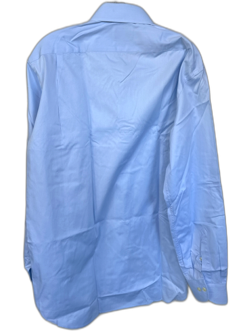 Ledbury Size L Baby Blue Cotton Solid Button Down Men's Shirt Baby Blue / L