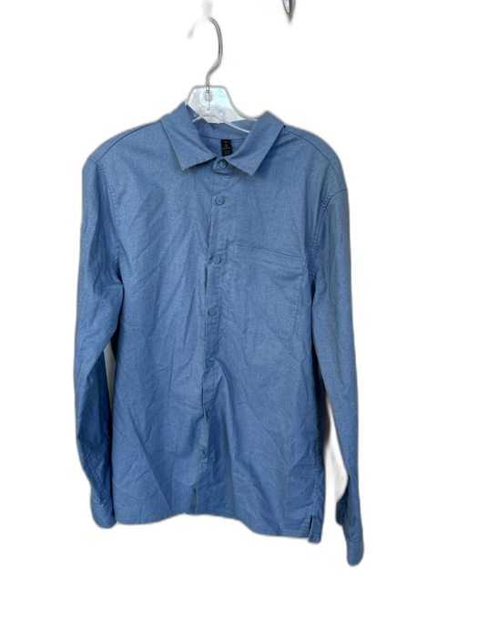 Lululemon Size M Navy Polyester Heathered Button Down Athletic Men's Shirt Navy / M
