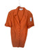 Escada Size 44 Orange Short Sleeve Buttons Midi Dress Orange / 44