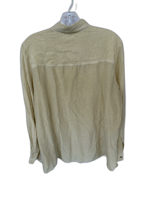Jenni Kayne Size L Yellow & White Viscose & Silk Long Sleeve Striped Top Yellow & White / L