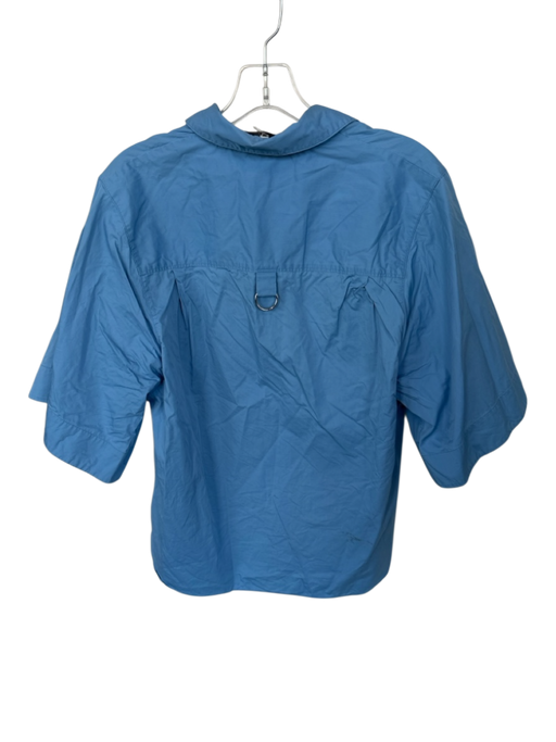 Tibi Size XS Baby Blue Cotton 3/4 Sleeve Collar Button Down Top Baby Blue / XS