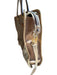 Gucci Taupe & Brown Coated Canvas Leather Guccissima Zip closure Bag Taupe & Brown / L