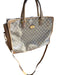 Gucci Taupe & Brown Coated Canvas Leather Guccissima Zip closure Bag Taupe & Brown / L