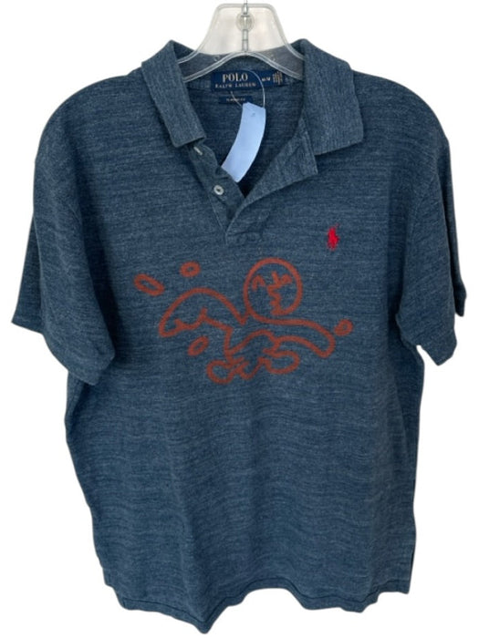 Polo Ralph Lauren Size M Navy & Red Cotton Graphic Men's Polo Navy & Red / M