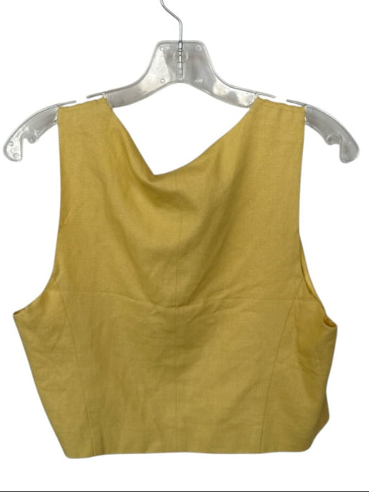 Joie Size M Yellow Linen & Rayon Sleeveless Buttons Top Yellow / M