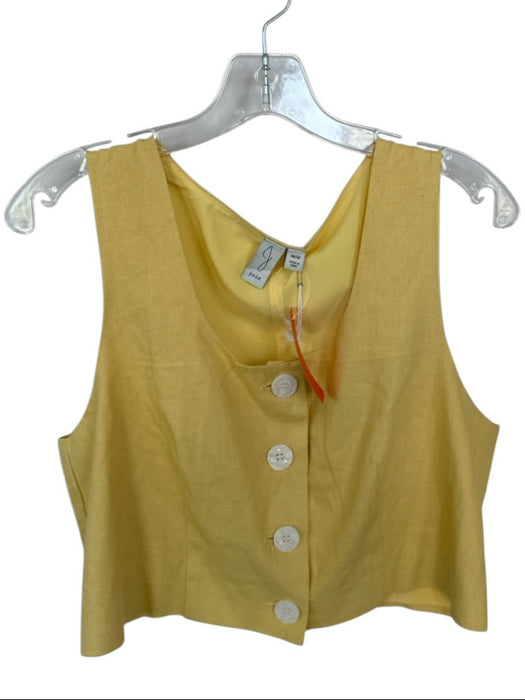 Joie Size M Yellow Linen & Rayon Sleeveless Buttons Top Yellow / M