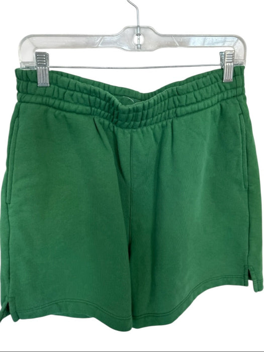 Reformation Size L Forest Green Organic Cotton Elastic Waist High Waist Shorts Forest Green / L