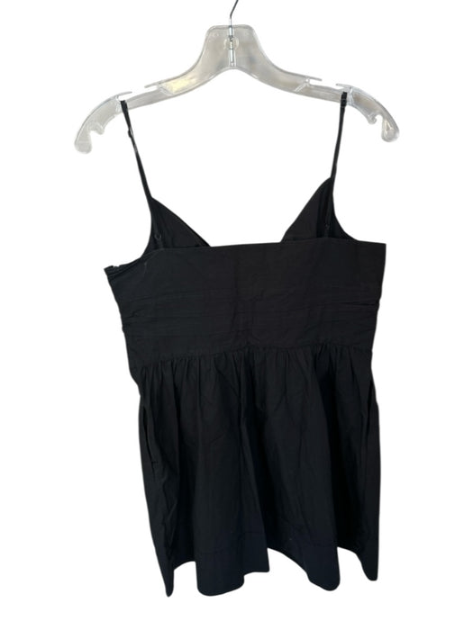 A.L.C. Size 10 Black Cotton Spaghetti Strap Front Tie Side Zip Dress Black / 10