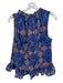 Philosophy Size L Navy & Orange Cotton Sleeveless Kaleidoscope Ruffle collar Top Navy & Orange / L