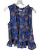 Philosophy Size L Navy & Orange Cotton Sleeveless Kaleidoscope Ruffle collar Top Navy & Orange / L