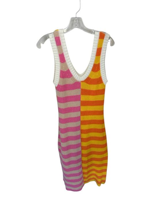 Staud Size M Multi Cotton Sleeveless Striped Knit Midi Dress Multi / M