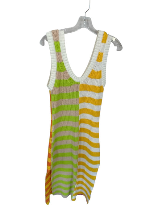 Staud Size M Multi Cotton Sleeveless Striped Knit Midi Dress Multi / M