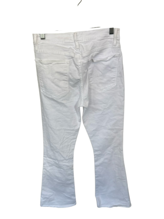 Frame Size 28 White Cotton Blend High Waist Flare Jeans White / 28