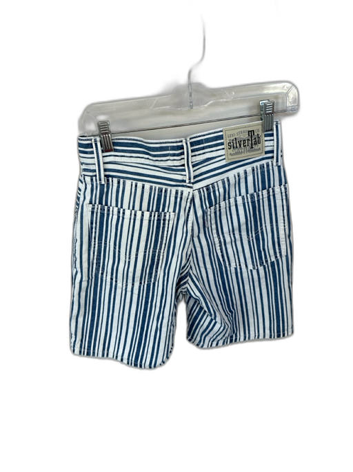 Levi's Size 24 Blue & White Cotton High Waist Striped Shorts Blue & White / 24