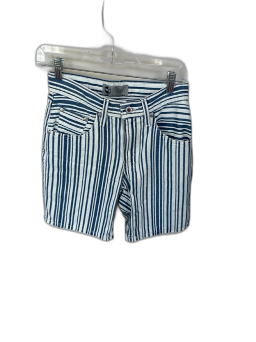 Levi's Size 24 Blue & White Cotton High Waist Striped Shorts Blue & White / 24
