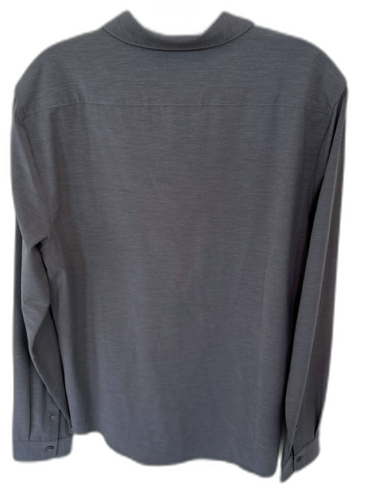 Vuori Size L Gray Polyester Blend Heathered Button Down Athletic Men's Shirt Gray / L